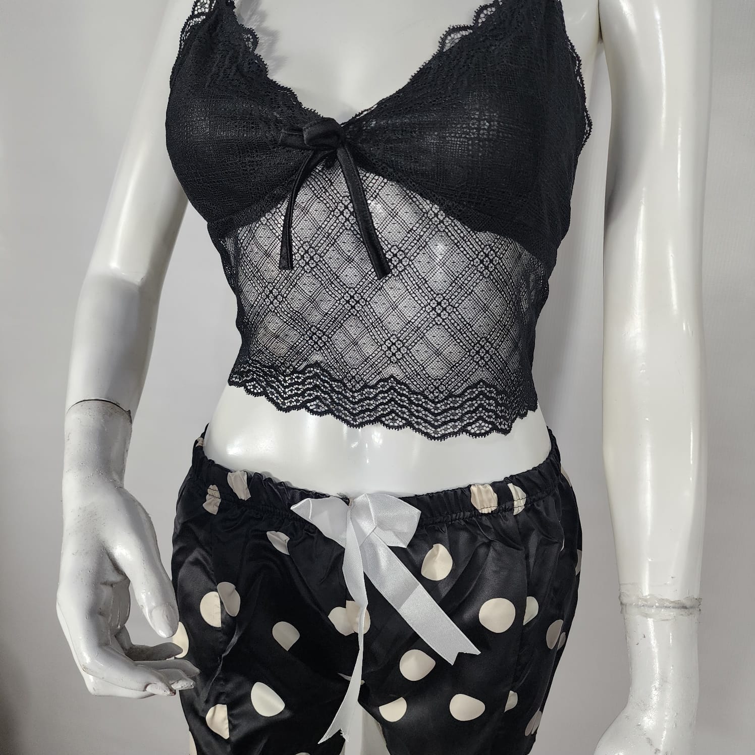 2 Pcs Short Skirt Style Lace See Through Inner Sexy Nighty 1020