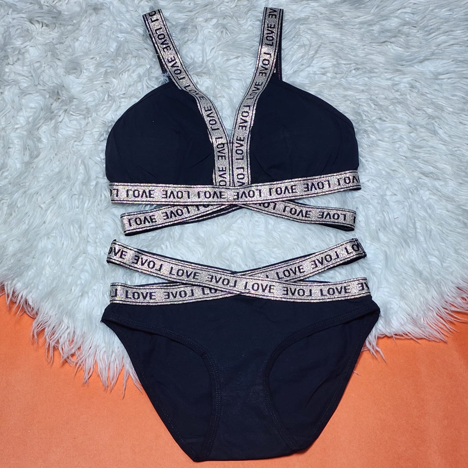 Women Bra And Panty Set Push Up Sexy Beach Female Adjustable Shoulder Strap Underwear 3/4 Deep V Lingerie Set