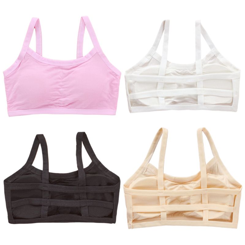 Pack Of 3 - Junior Girls Spaghetti Straps Hollow Out Backless Bra (8 - 18 Years ) Multicolor-0333