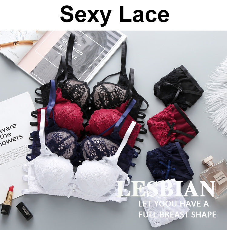 Push Up Padded Lace Bra And Panty Set Back Closure Seamless Lingerie Set 9901