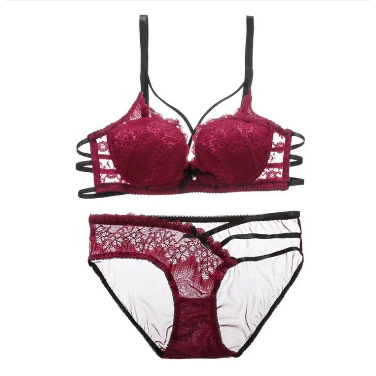 Push Up Padded Lace Bra And Panty Set Back Closure Seamless Lingerie Set 9901