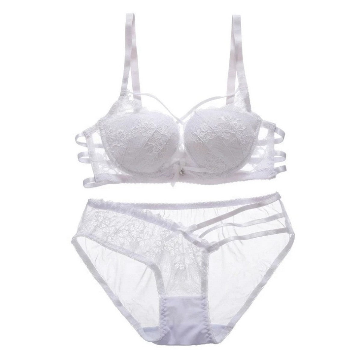 Push Up Padded Lace Bra And Panty Set Back Closure Seamless Lingerie Set 9901