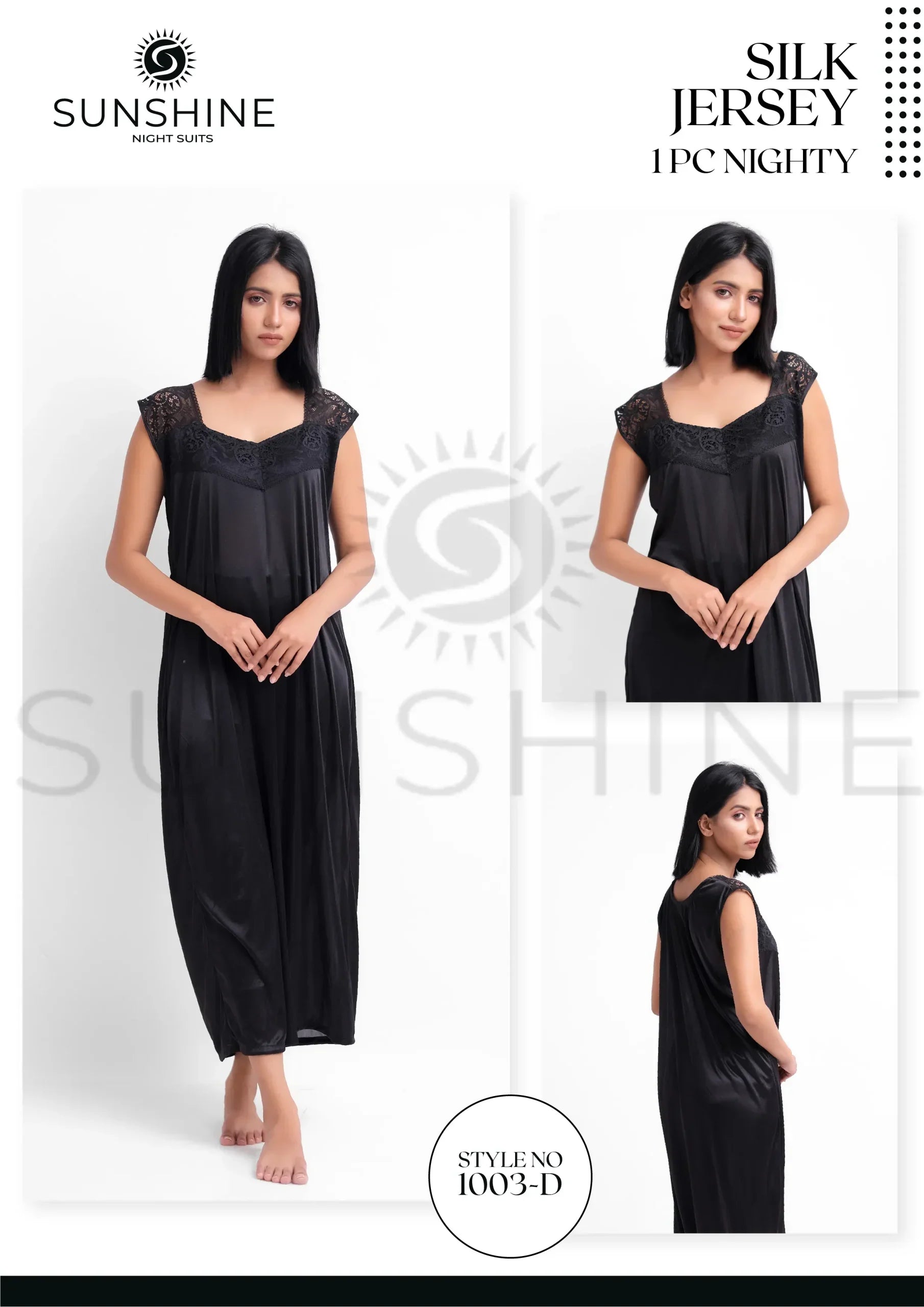 Black Silk Nighty 1003-D