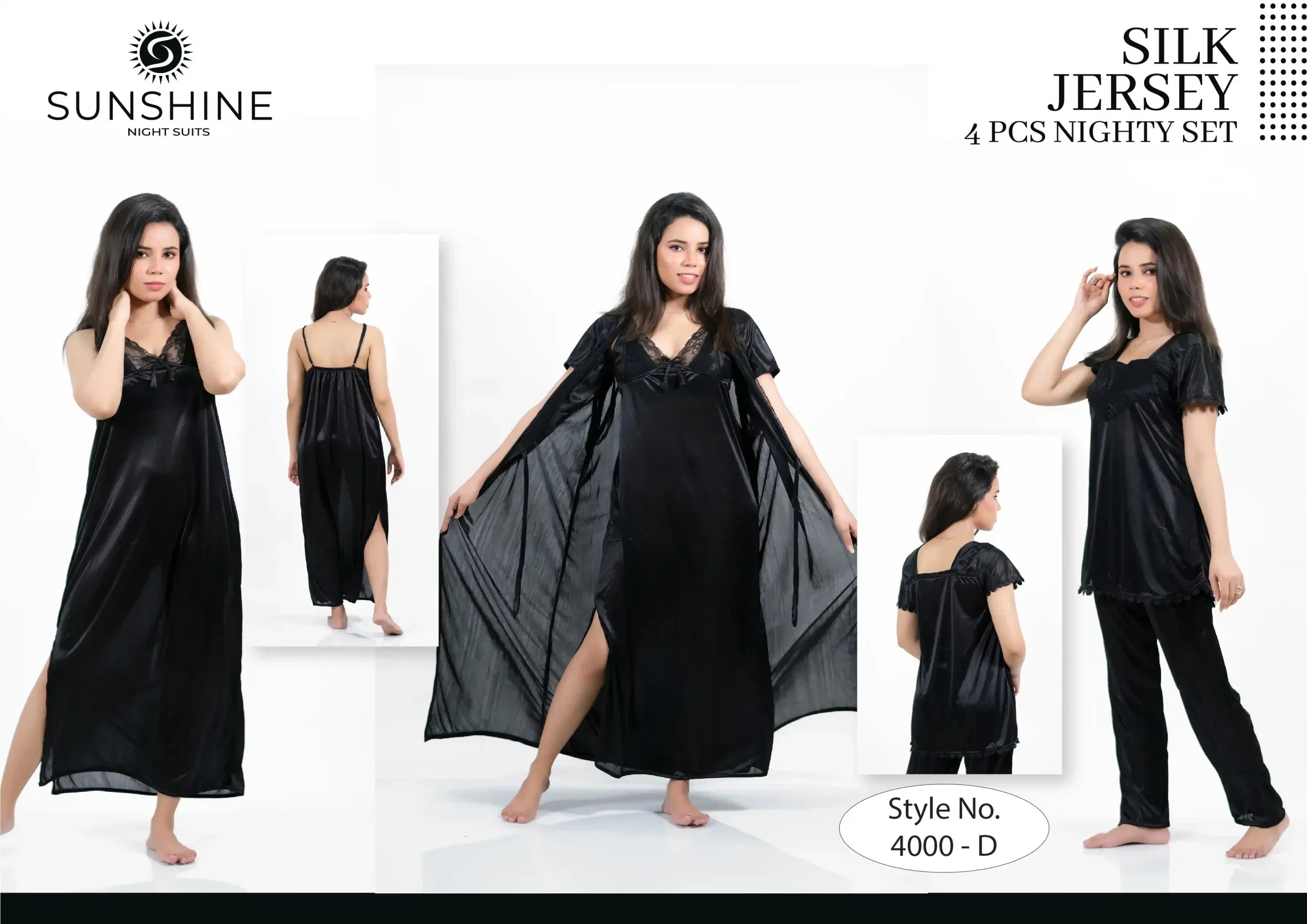 Black Silk Nighty 4000-D