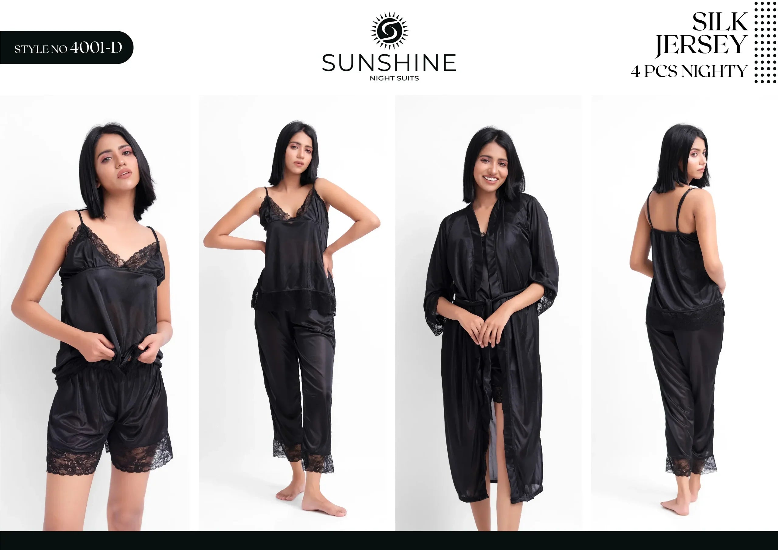 Black Silk Nighty 4001-D
