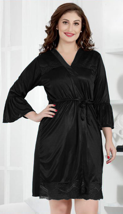 Black Silk Bridal Nighty 2001-D