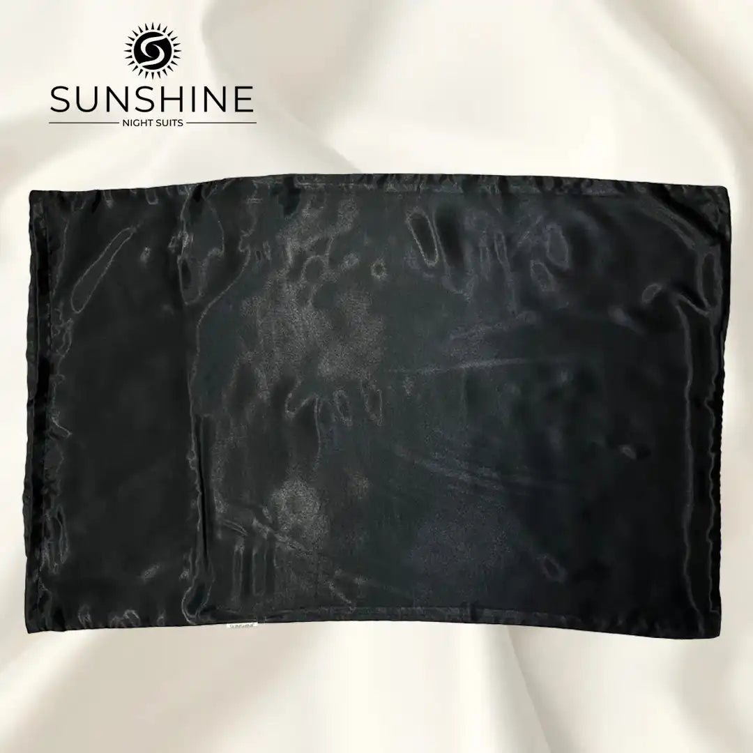 Black Silk Satin Pillowcase