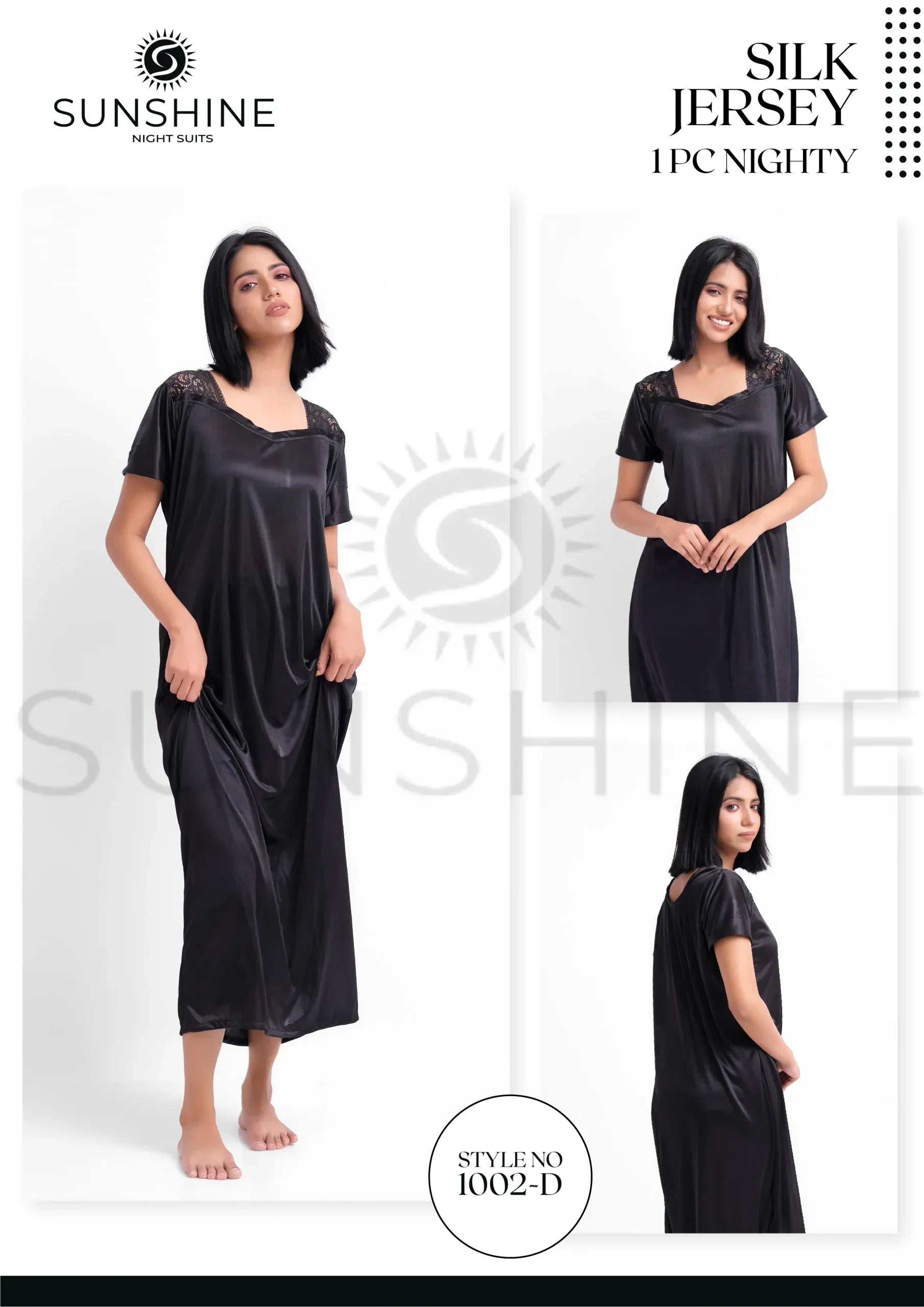 Black Silk Nighty 1002-D