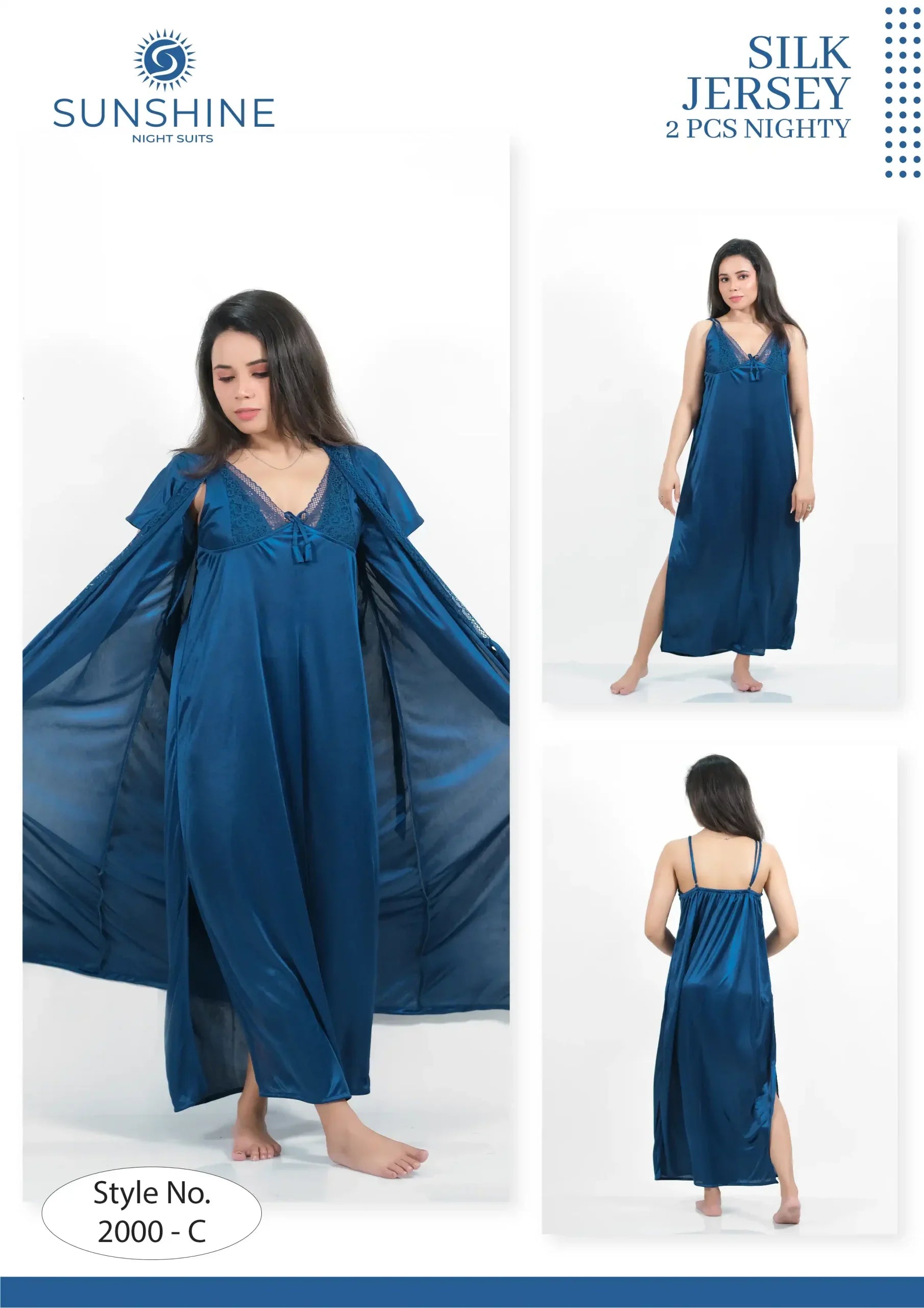 Blue Silk Nighty 2000-C