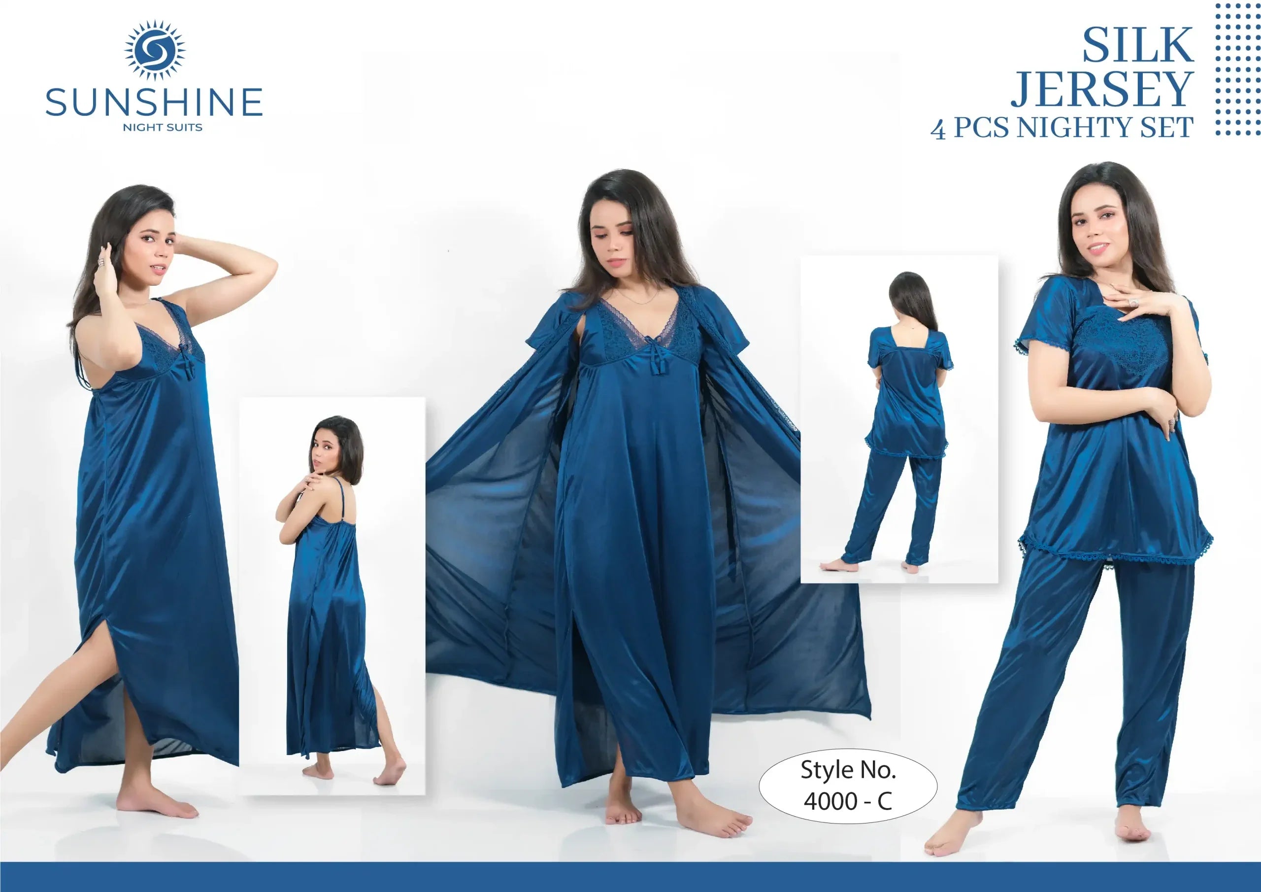 Blue Silk Nighty 4000-C