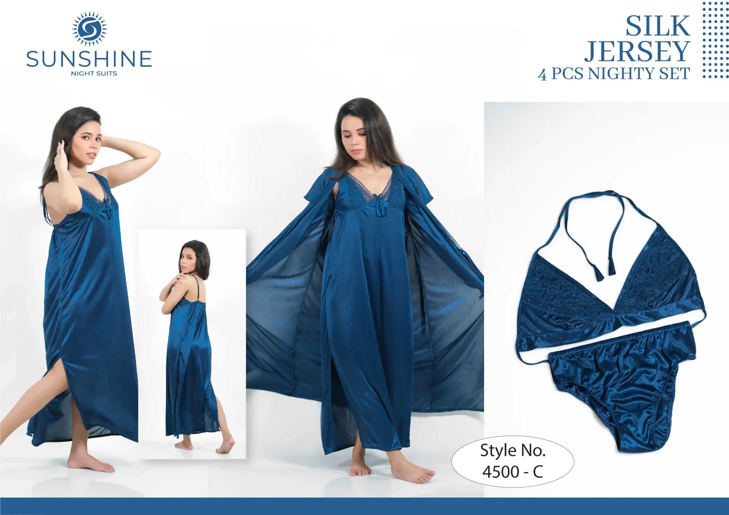 Blue Silk Nighty 4500-C