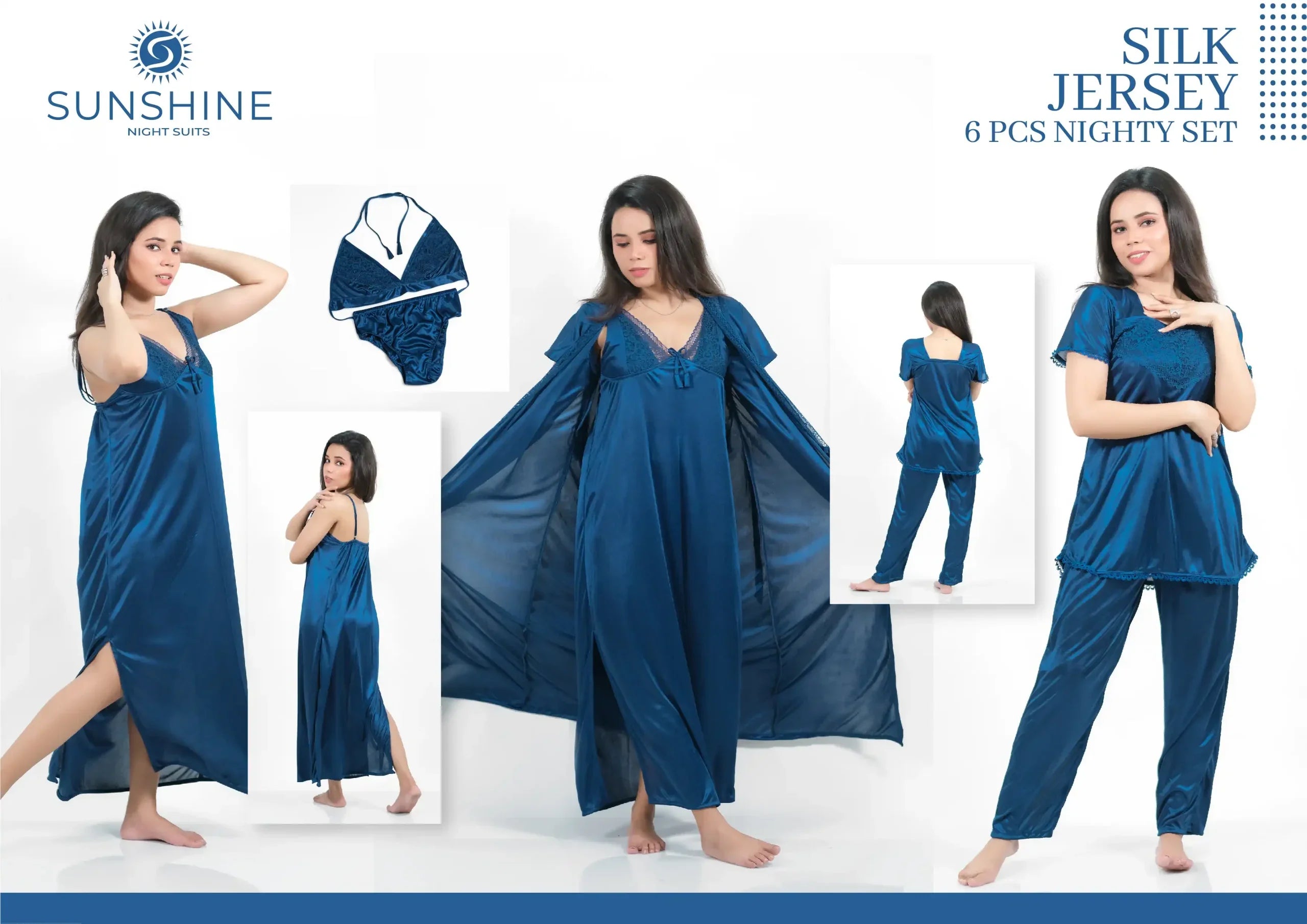 Blue Silk Nighty 6000-C