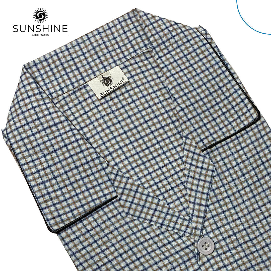 Light Blue Check Night Suit – CH-116
