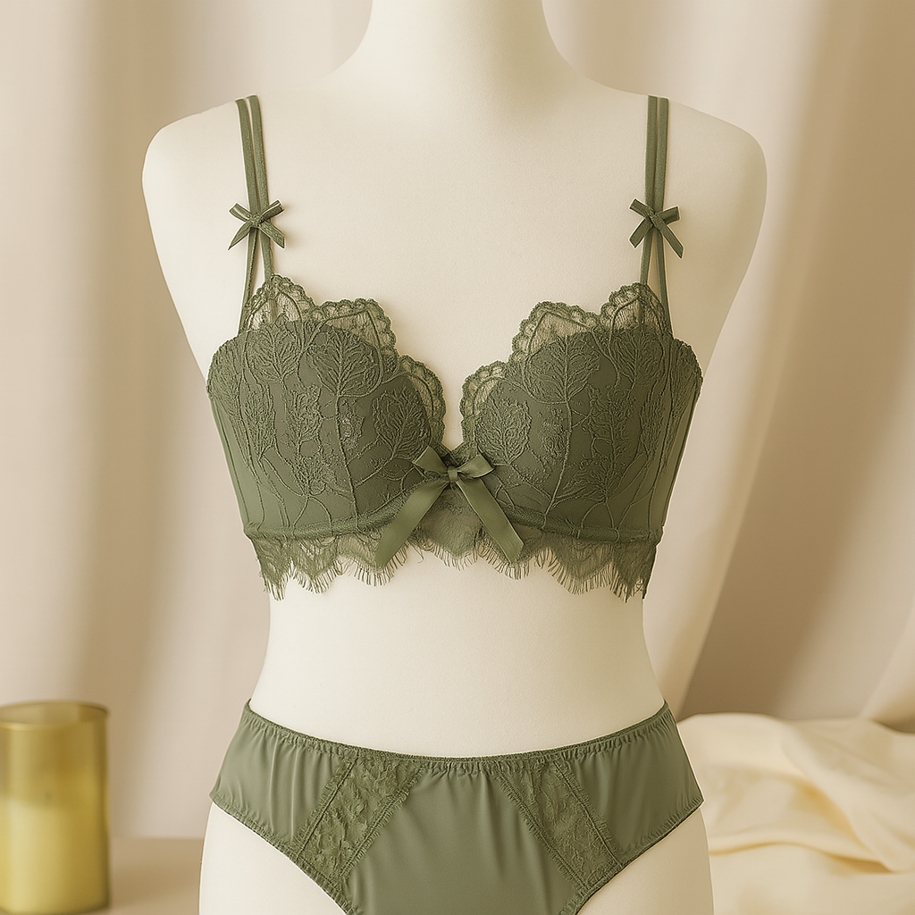 New High Quality Soft Push Up Embroidered Bridal Bra and Panty Set 8942