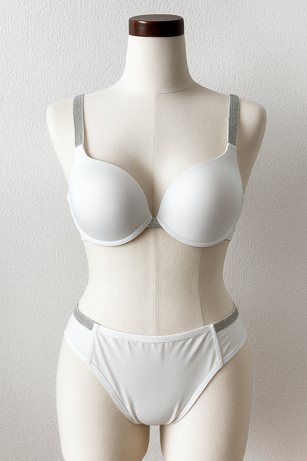 High Quality New Style Wired Rhinestone Straps Back Hook Adjustable Straps Bra & Panty Set E919