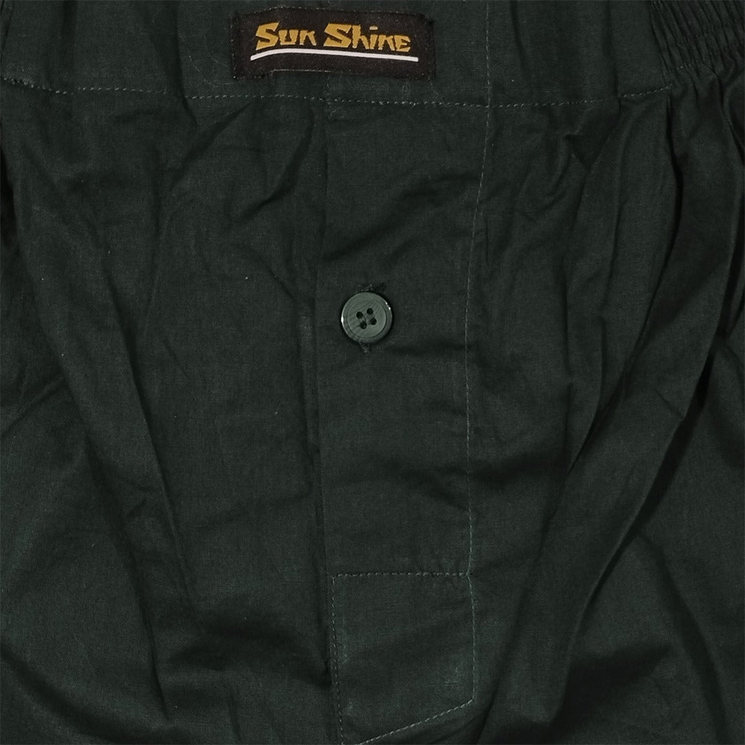 Cotton Boxer Shorts Dark Green