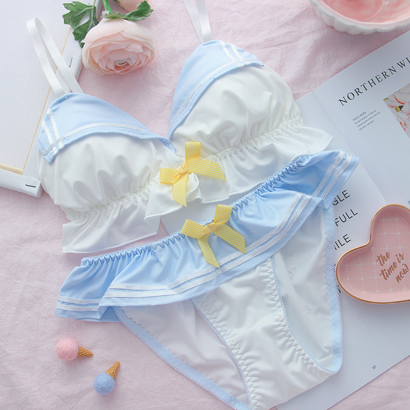 High Quality Sailor Moon Style Cute Bra and Pantie Set Bralette Lingerie  2004