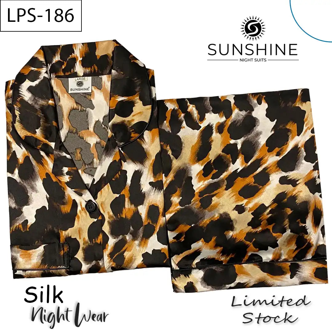 Cheetah Printed Silk Nightdress LPS-186