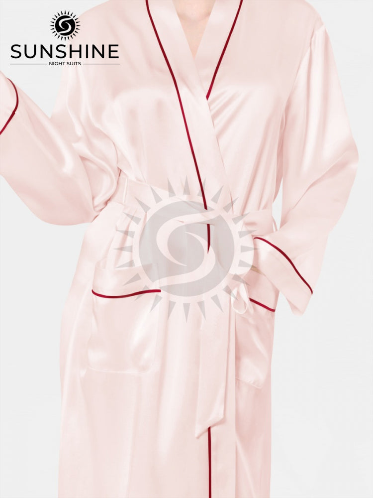 Long Mulberry Silk Gown Light Pink
