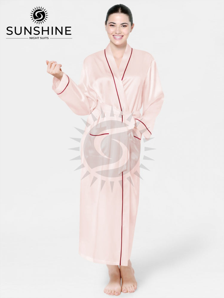 Long Mulberry Silk Gown Light Pink