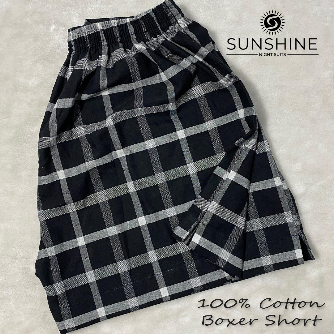 Black Check 100% Cotton Boxer Shorts – MCB-21