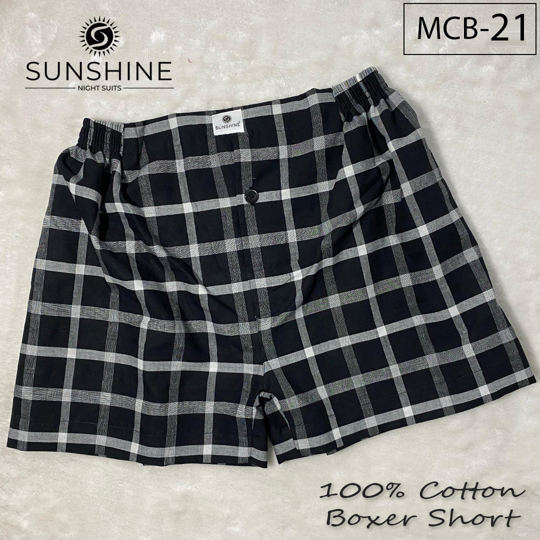 Black Check 100% Cotton Boxer Shorts – MCB-21