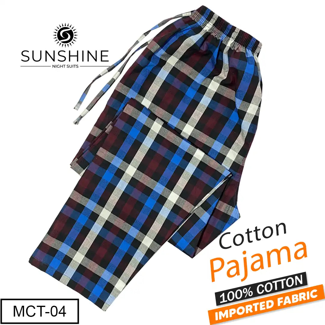 Blue White Check 100% Cotton Trousers MCT-04