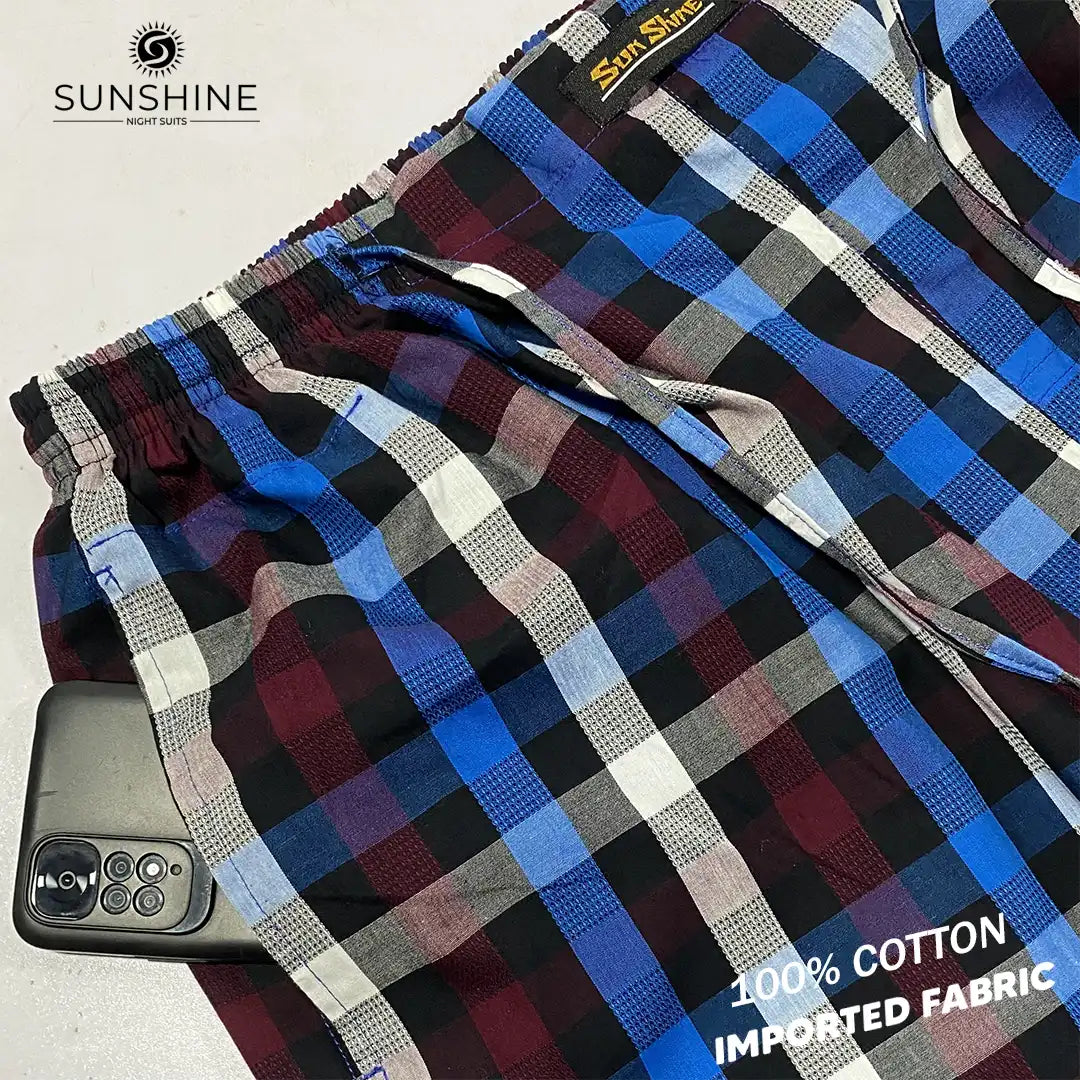 Blue White Check 100% Cotton Trousers MCT-04