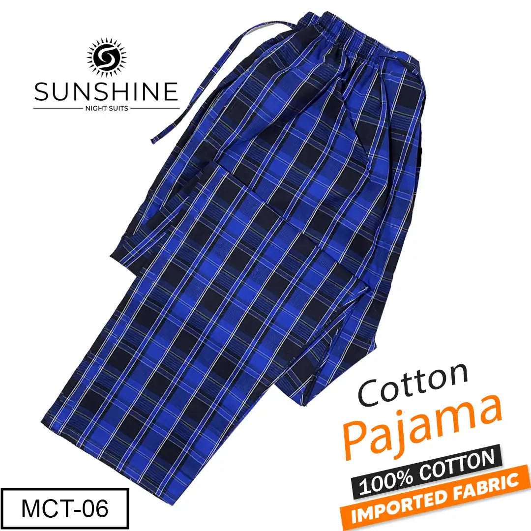 Royal Blue Check 100% Cotton Trousers MCT-06