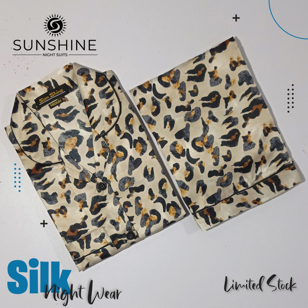 Fawn Cheetah Printed Silk Nightdress – LPS-101