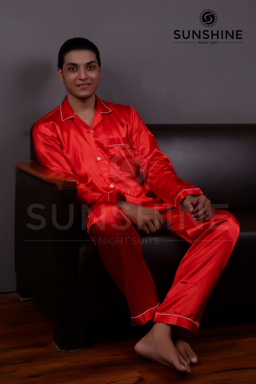 Red Silk Nightdress For Men