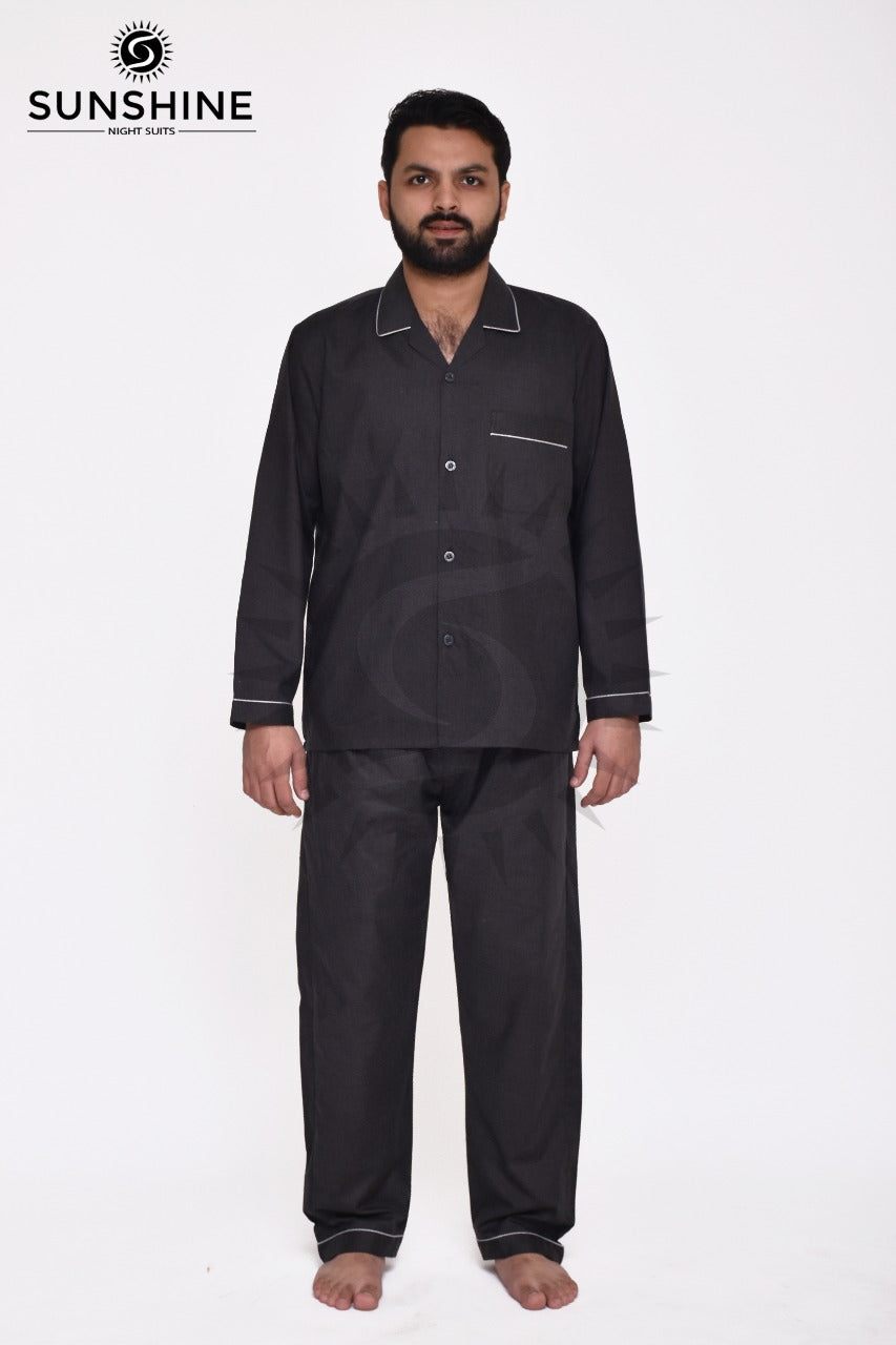 Shadow Grey Plain Nightsuit For Men – MN-805