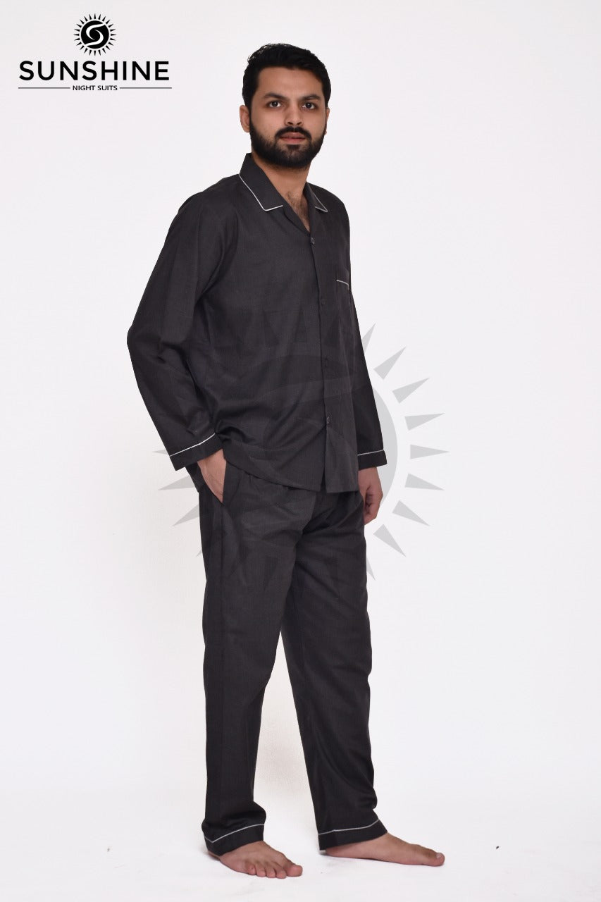 Shadow Grey Plain Nightsuit For Men – MN-805