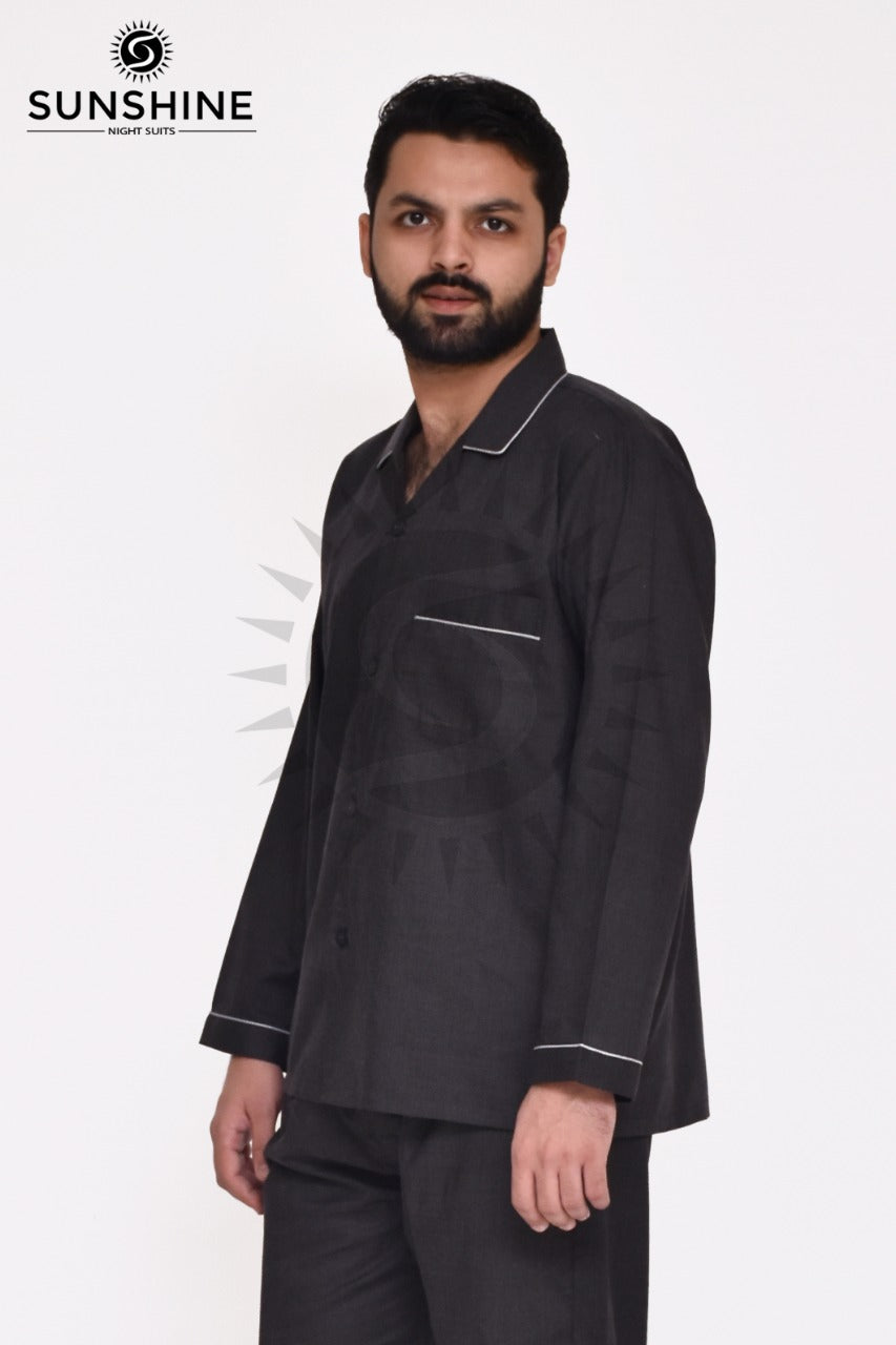 Shadow Grey Plain Nightsuit For Men – MN-805