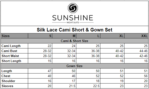 Luxurious Silk Camisole & Gown Sets White