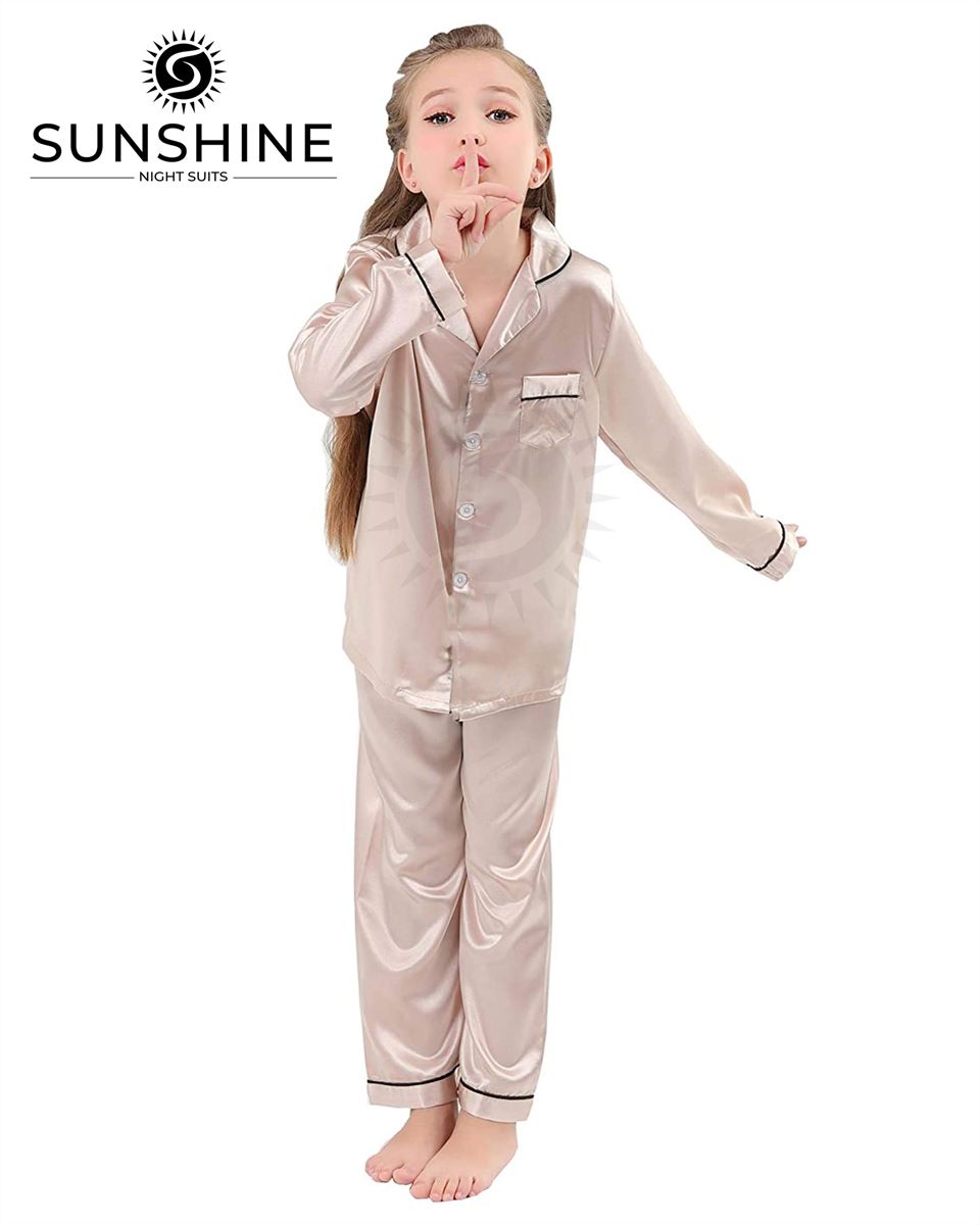 Skin Silk Pajamas Set For Girls
