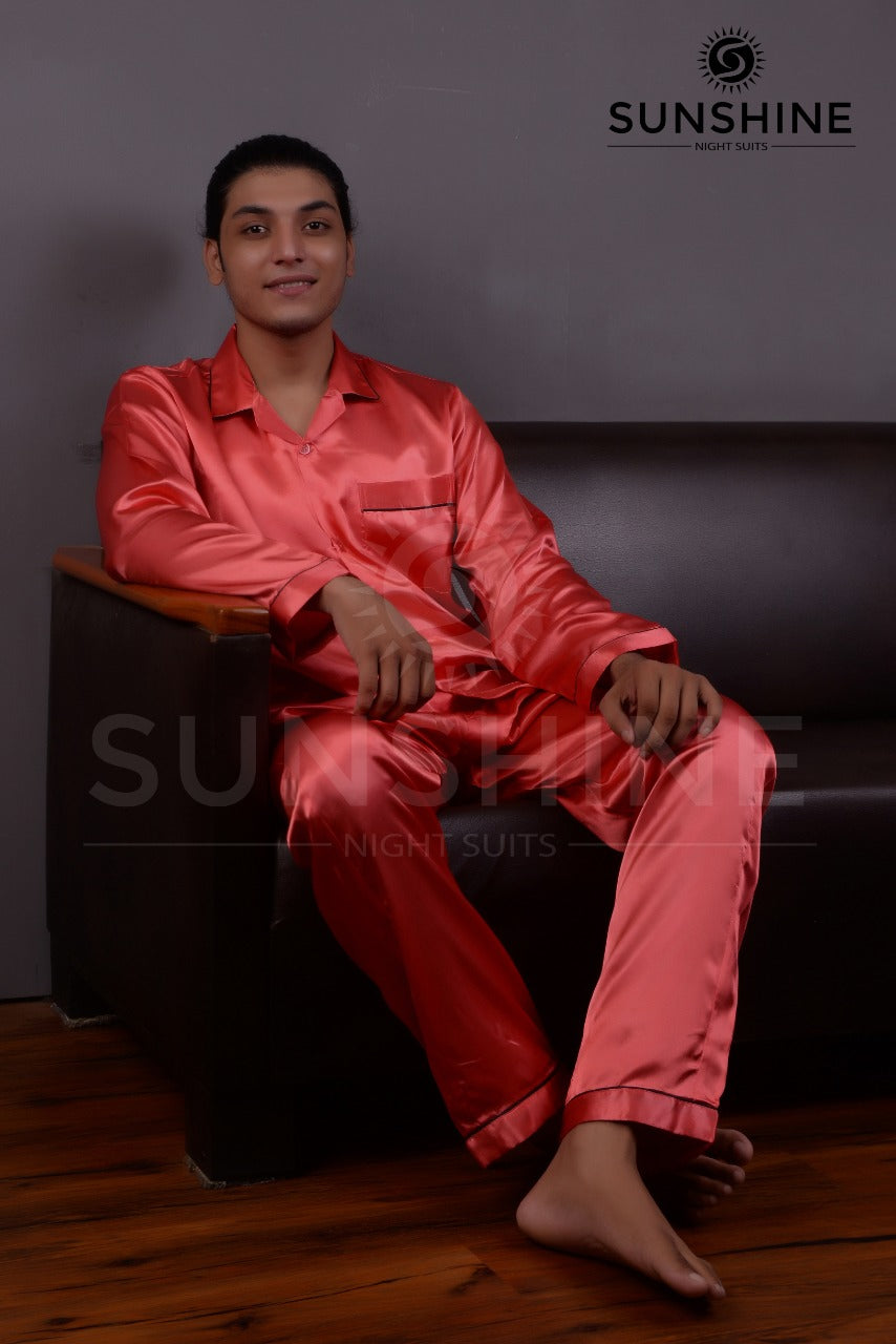 Strawberry Silk Nightdress For Men