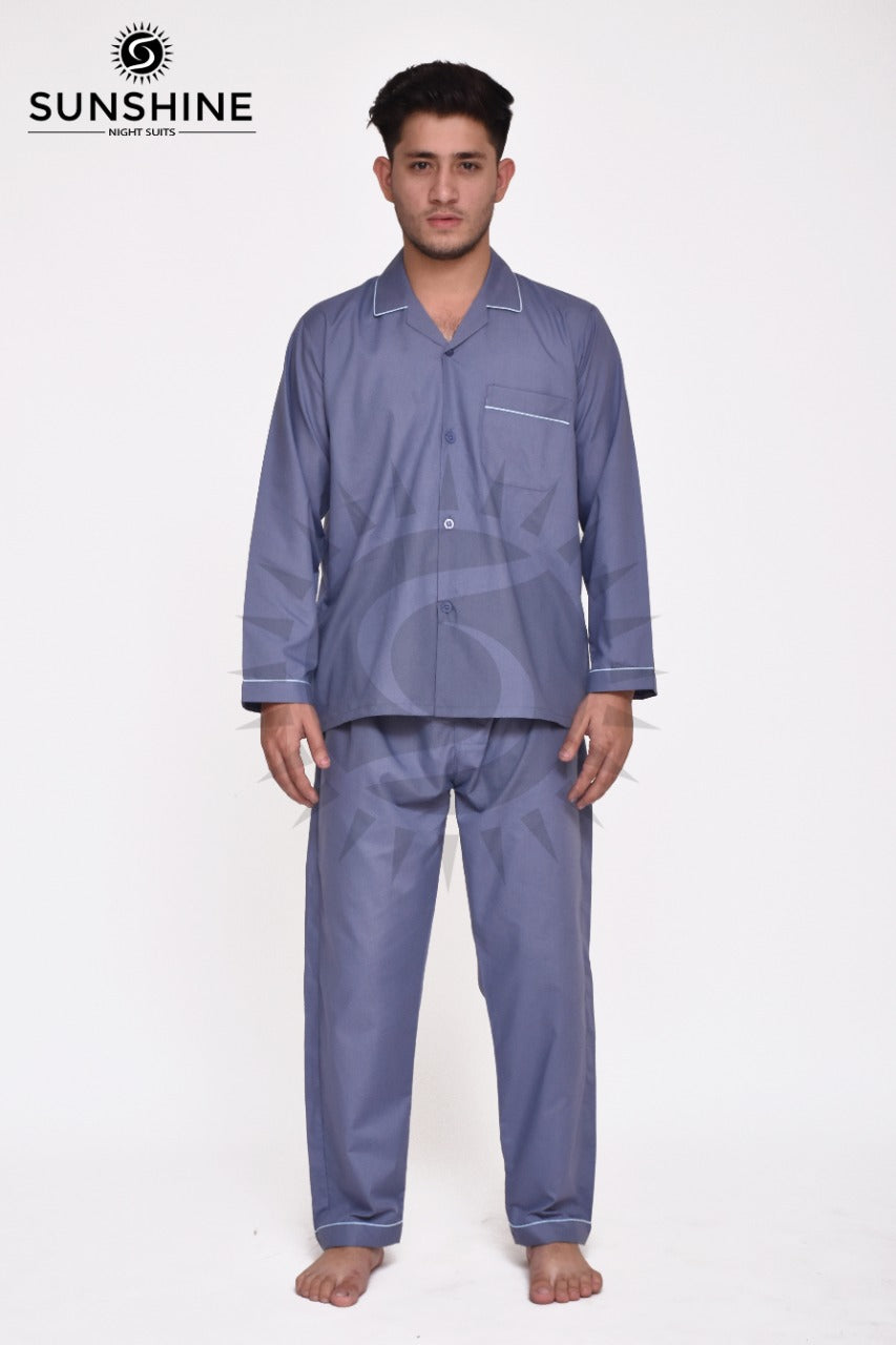 Waikawa Grey Plain Nightsuit For Men – MN-805