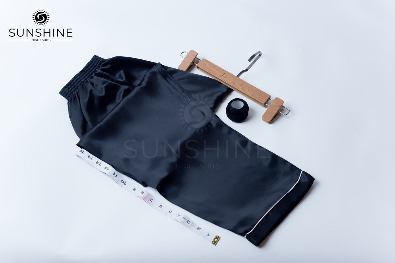 Black Silk Nightdress For Men