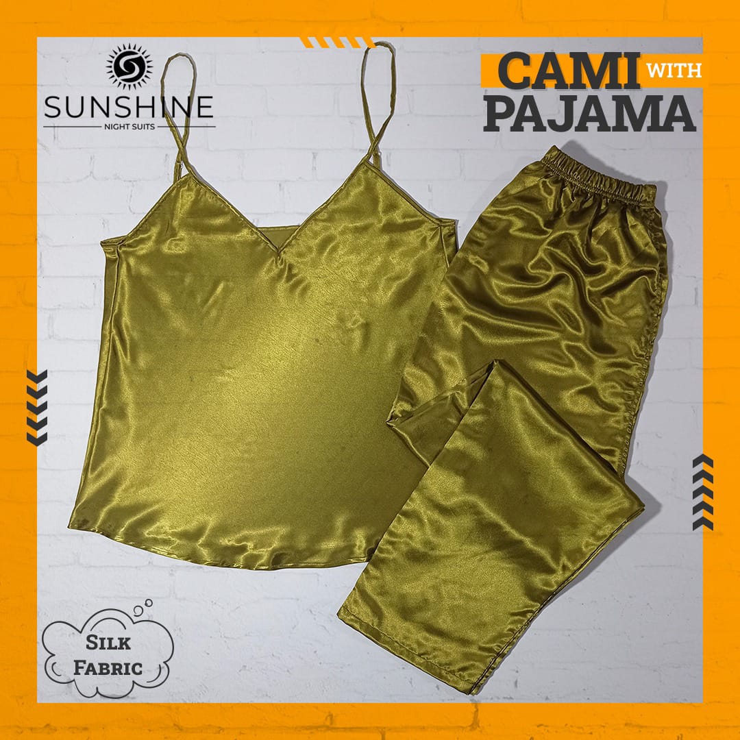 Silk Cami Pajama Set for Women | Forest Green