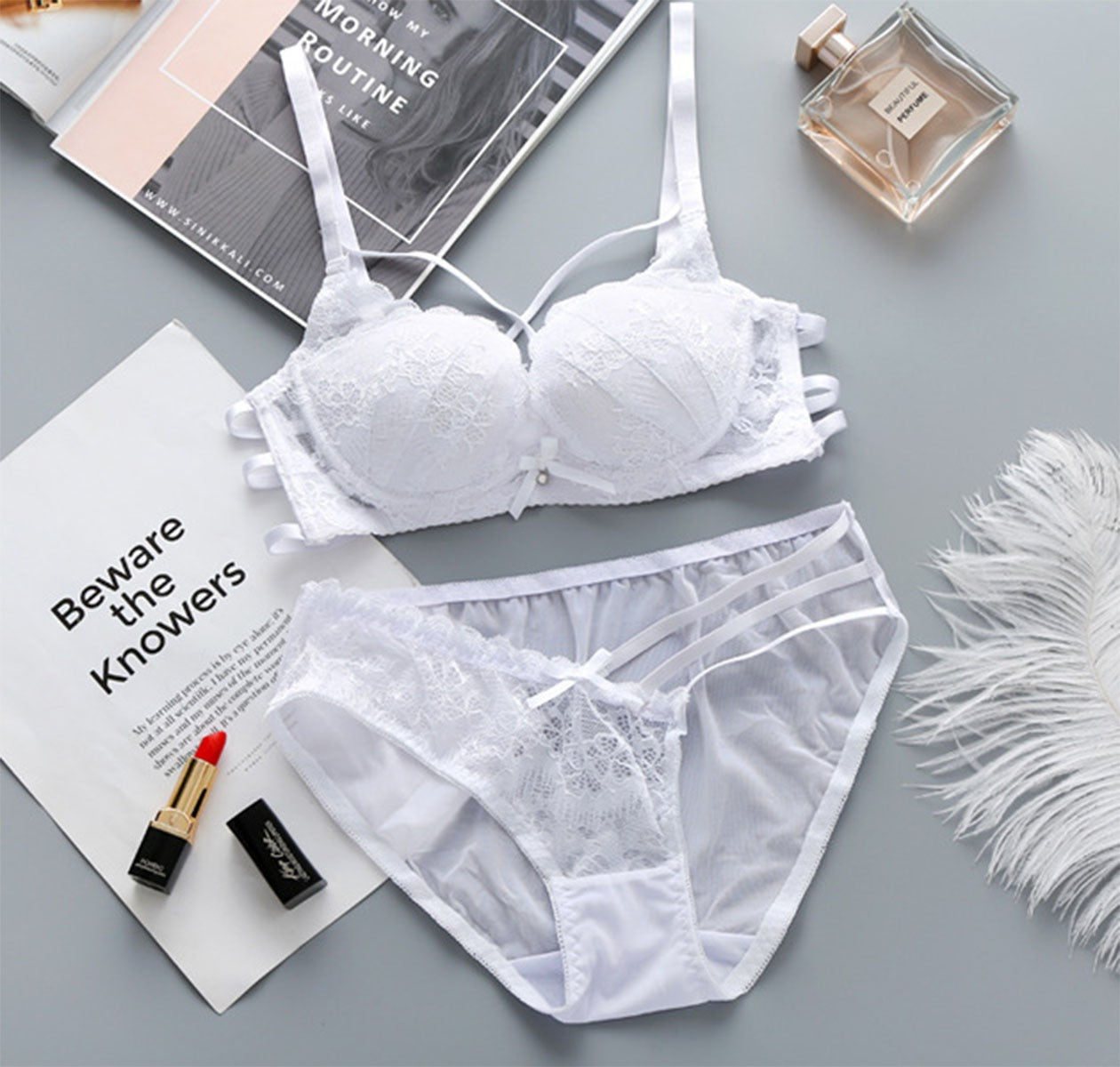 Push Up Padded Lace Bra And Panty Set Back Closure Seamless Lingerie Set 9901