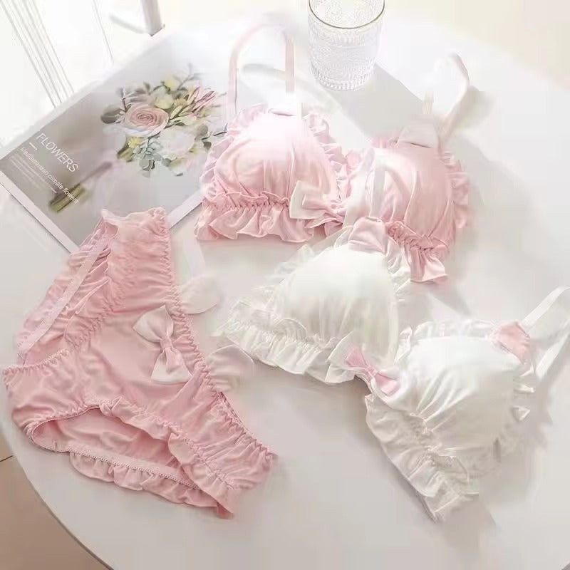 Shezaib High Quality & Comfortable Cute Little White Rabbit Lolita Soft Cotton Bra & Panty Set 2009