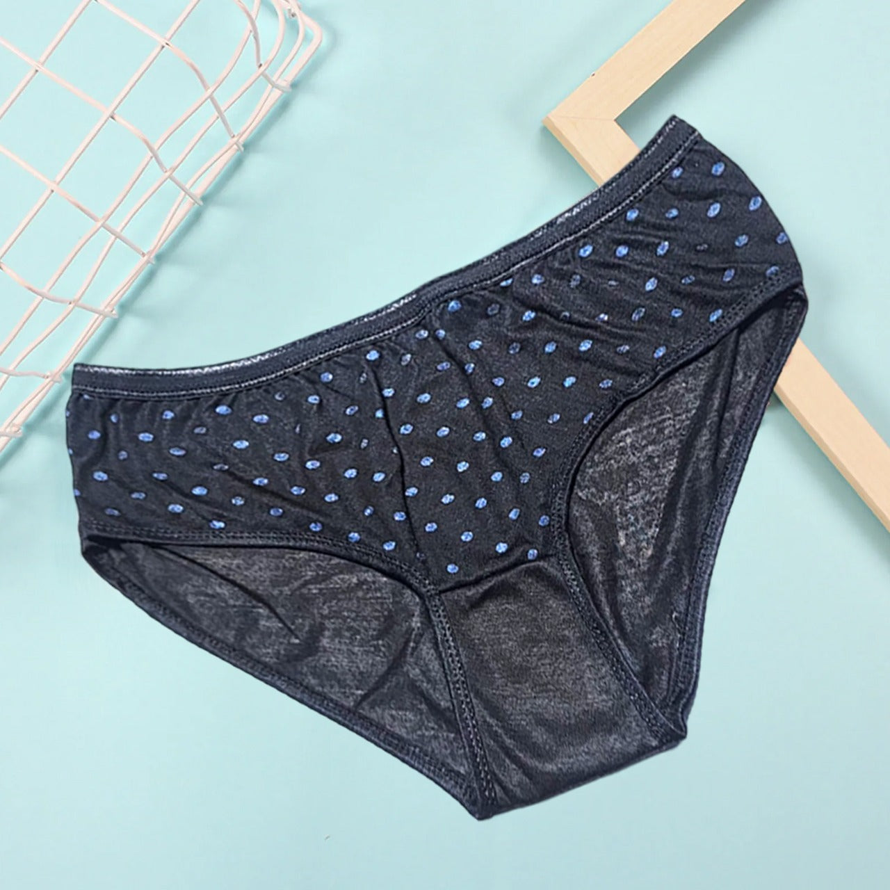 Budget Pack Of 5 Comfortable Polka Dotted Cotton Brief Women Seamless Underwear Panties 3201