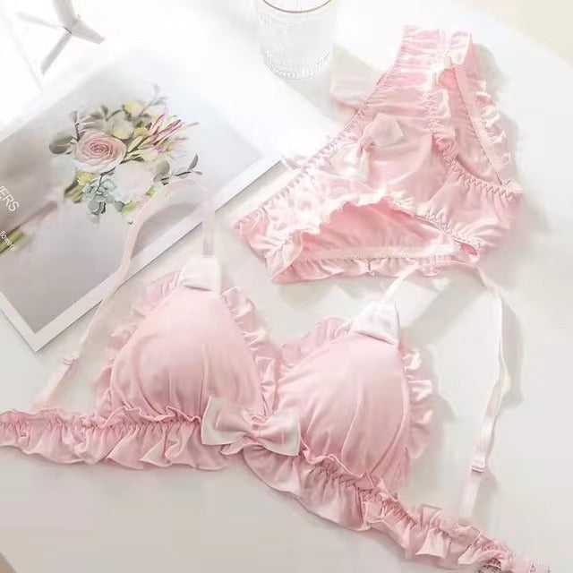 Shezaib High Quality & Comfortable Cute Little White Rabbit Lolita Soft Cotton Bra & Panty Set 2009