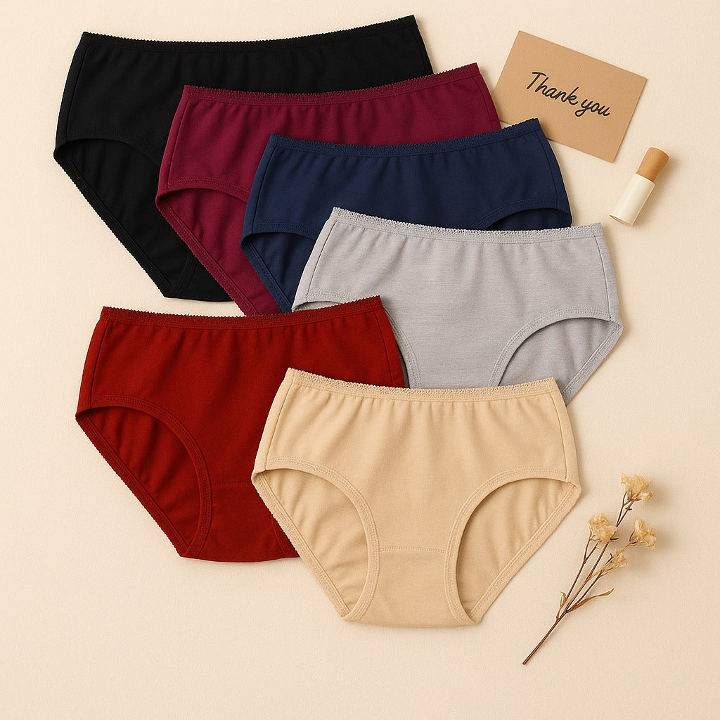 Combo Of 3 Plain 100% Cotton Panties For Women 517
