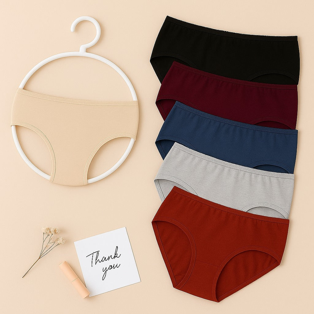 Combo Of 3 Plain 100% Cotton Panties For Women 517