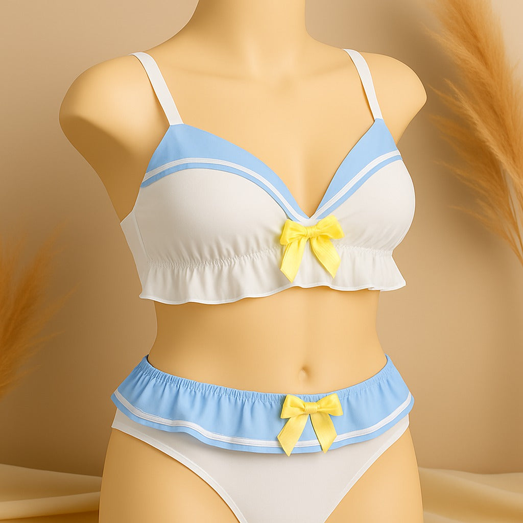 High Quality Sailor Moon Style Cute Bra and Pantie Set Bralette Lingerie  2004
