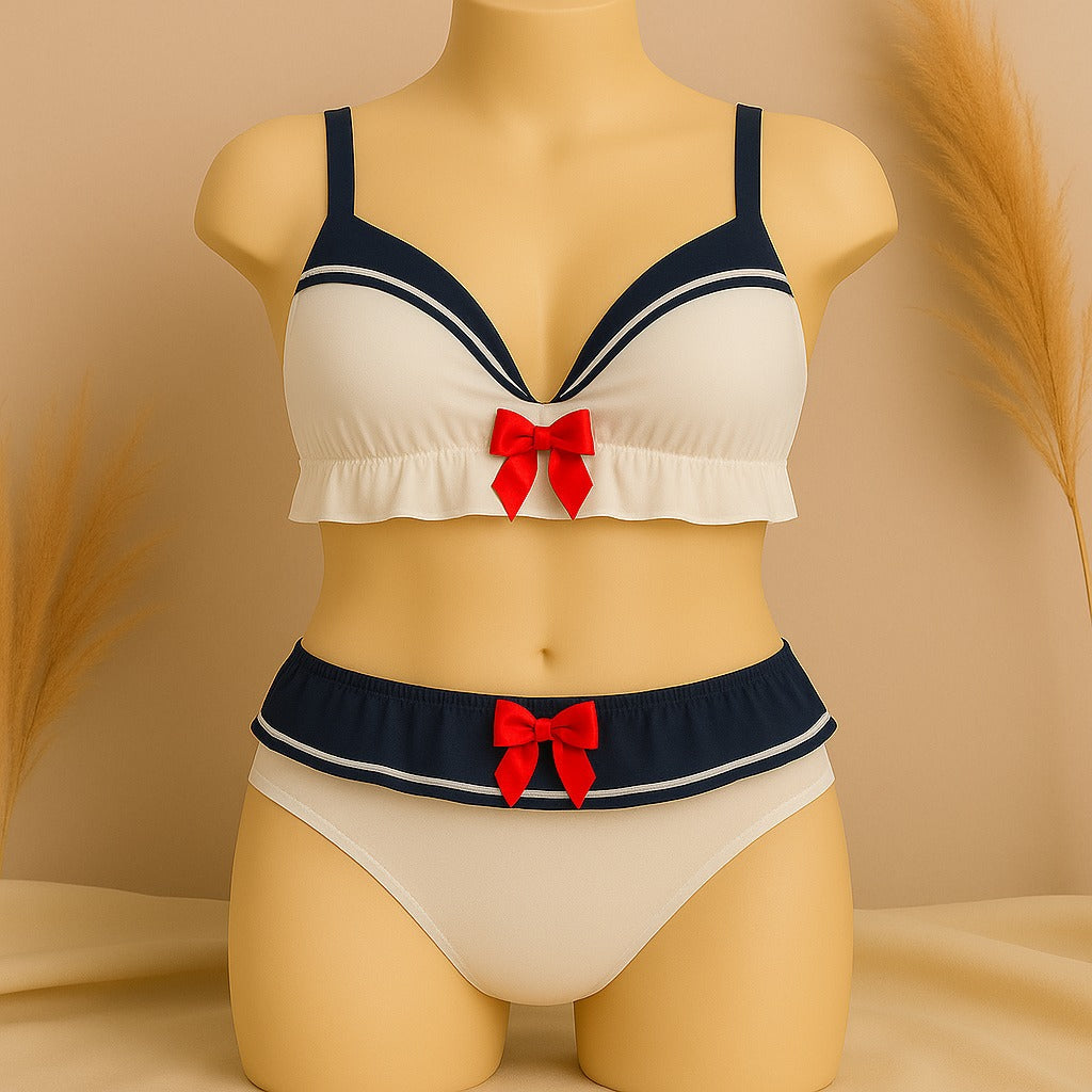High Quality Sailor Moon Style Cute Bra and Pantie Set Bralette Lingerie  2004