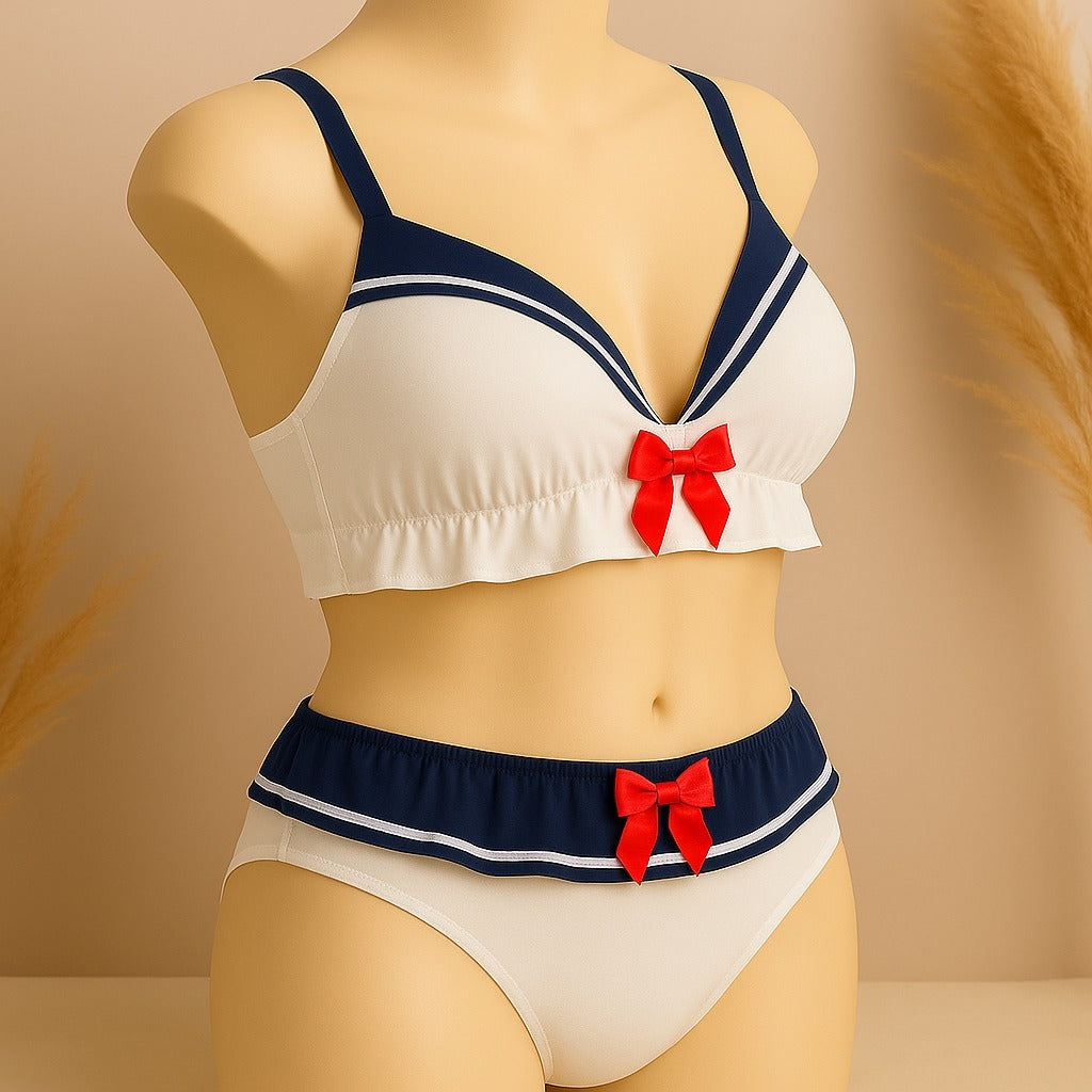 High Quality Sailor Moon Style Cute Bra and Pantie Set Bralette Lingerie  2004