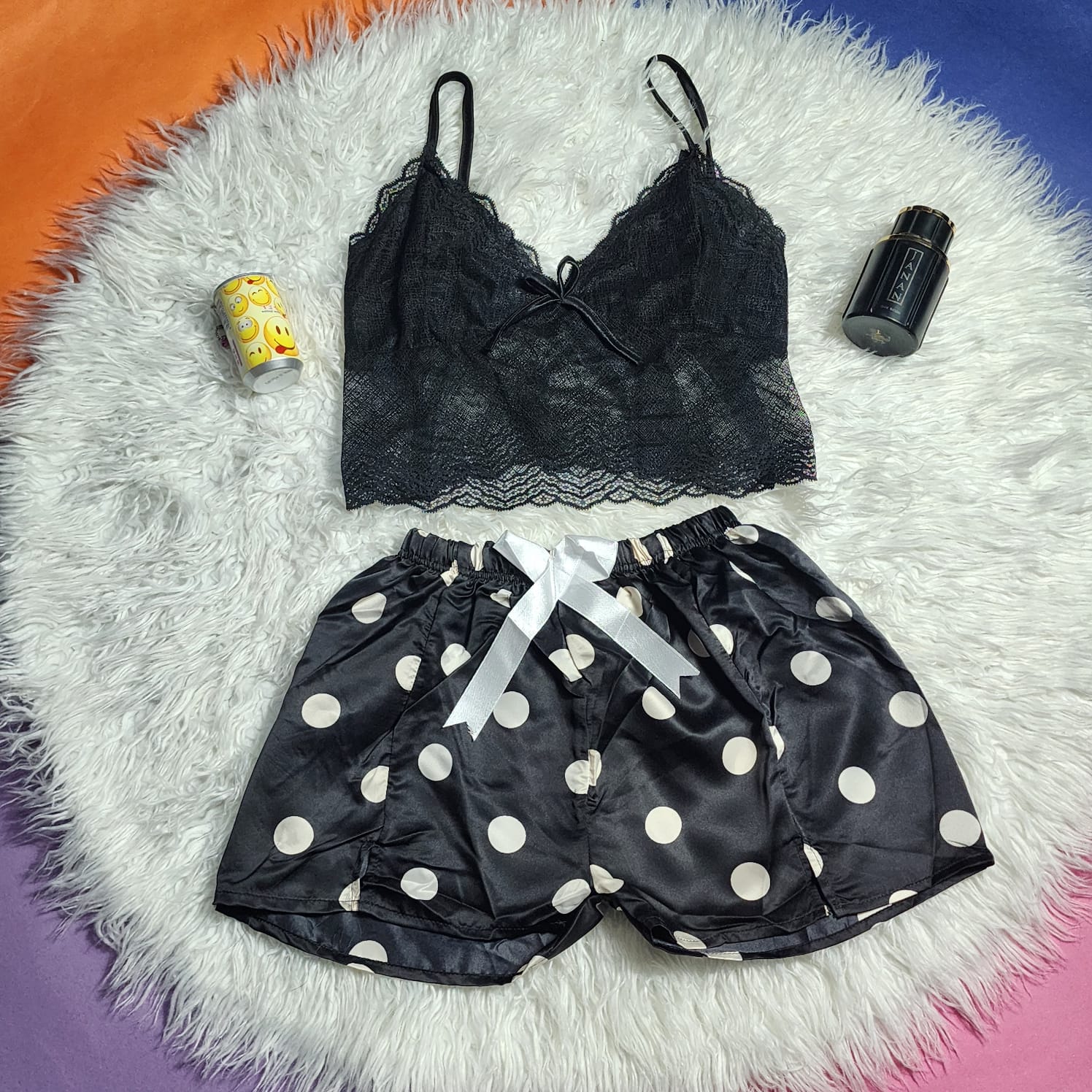 2 Pcs Short Skirt Style Lace See Through Inner Sexy Nighty 1020